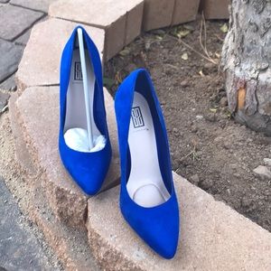 Blue suede heels!